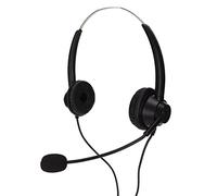 Stylebest H360D-RJ Auriculares Binaurales para Teléfono Micrófono de Doble Cara con Cancelación de Ruido para Centros de Llamadas Cursos en Línea Negro