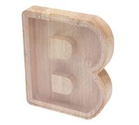 Stylebest Hucha de Madera en Forma de Letra con Diseño Rústico para Guardar Dinero y Decoración del Hogar - Madera de Roble Ecológica, 1 Unidad (Letra B)