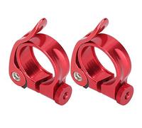 Stylebest Juego de 2 Abrazaderas para Tija de Sillín de Bicicleta de Liberación Rápida de 31,8 Mm Ajustables para Diseño de Aleación de Aluminio de 27,2 Mm (Roja)
