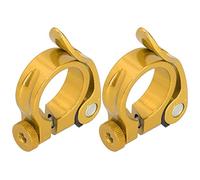 Stylebest Juego de 2 Abrazaderas para Tija de Sillín de Bicicleta de Liberación Rápida de 31,8 Mm Ajustables para Diseño de Aleación de Aluminio de 27,2 Mm (Oro)