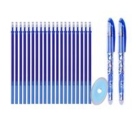 Stylebest Juego de 23 Bolígrafos Borrables, Punta de 0,5 Mm, Lavable, Escritura Suave y Cómoda, con 2 Bolígrafos, 1 Borrador, 20 Recambios Azules, para Escuela, Oficina, Hospital