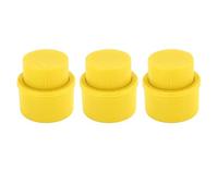Stylebest Juego de 3 Tapones para Botellas de Refresco, Cubiertas de Bebidas Reutilizables con Sellado Tipo Prensa Profesional para Bebidas Carbonatadas (Amarilla)
