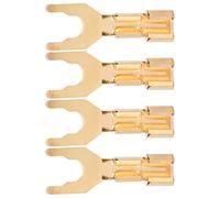 Stylebest Juego de 4 Conectores de Altavoz Tipo Y, Conectores de Horquilla Chapados en Oro de Primera Calidad para Cable de Altavoz DIY, Material de Cobre para una Calidad de Sonido óptima