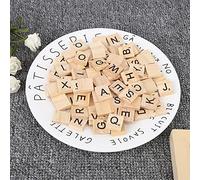 Stylebest Juego de bloques de rompecabezas de madera, manualidades educativas para aprender ortografía y coordinación, material natural, respetuoso con el medio ambiente, 100 piezas (letras mayúsculas