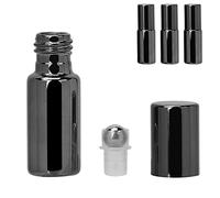 Stylebest Juego de Botellas de Perfume de Vidrio de 5 Ml con Diseño Elegante, Ideal para Aceites Esenciales, Perfecto para Viajes y Uso Doméstico, Paquete de 3 (Negra)