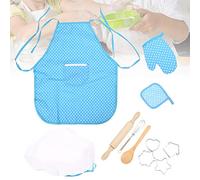 Stylebest Juego de Chef para Niños de 11 Piezas, Colorido Kit de Disfraces de Juego de Roles para Hornear para Aspirantes a Jóvenes Chefs, Incluye Delantal, Gorro, Manopla y Accesorios, Ideal para