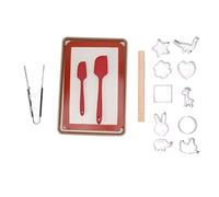 Stylebest Juego de Cortadores de Galletas de Formas únicas para Suministros para Hornear Galletas con Bandeja para Hornear Antiadherente y Rodillo Ideal para Panaderos Caseros