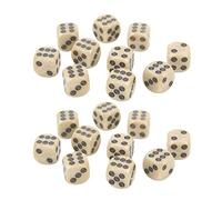Stylebest Juego de Dados de Seis Caras de 16 Mm con Puntos Circulares para Juegos de Mesa Enseñanza de Matemáticas 20 Piezas Grano de Perla Blanca