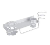 Stylebest Juego de Estantes de Almacenamiento de Baño de Aluminio Espacial con Toallero y Soporte para Secador de Pelo para Baño y Lavadero, Diseño Elegante Resistente a la Corrosión
