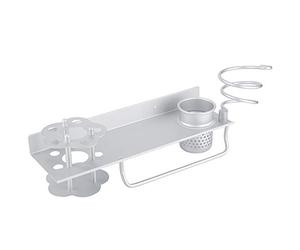 Stylebest Juego de Estantes de Almacenamiento de Baño de Aluminio Espacial con Toallero y Soporte para Secador de Pelo para Baño y Lavadero, Diseño Elegante Resistente a la Corrosión