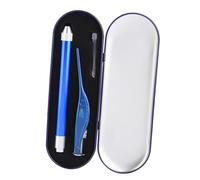 Stylebest Juego de Limpieza de Oídos Luminoso de Acero Inoxidable para Bebés y Niños, Pinzas y Palillos Duraderos Seguros en Azul, Rojo o Rosa Dorado (Azul)