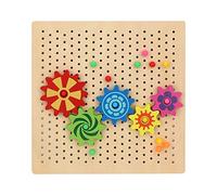 Stylebest Juego de Mesa con Clavija de Madera, Juguete Educativo para Mentes Creativas de 3 Años, Diseñado con Clavos de Setas Coloridos y Engranajes Dinámicos