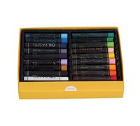 Stylebest Juego de Pasteles Al óleo, Pasteles Al óleo Duraderos de Colores Pesados para Pintar Arte de Graffiti, Paquete de 12, Respetuoso con el Medio Ambiente, 7 Cm (18 colores)