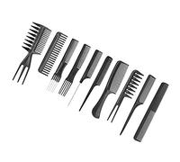 Stylebest Juego de Peines para el Cabello Profesional, 10 Uds., con Ergonómico Antideslizante, Herramientas de Peinado y Peluquería en Color Negro Clásico