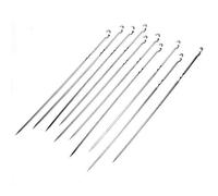 Stylebest Juego de Pinchos Planos de Acero Inoxidable, Herramienta Duradera para Barbacoa, 10 Uds., para Fiestas de Parrilla Al Aire Libre