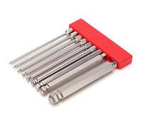 Stylebest Juego de puntas de destornillador hexagonal de 9 piezas, juego de puntas de bola magnéticas de acero profesionales antioxidantes para destornilladores eléctricos y uso manual (100 mm)