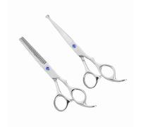 Stylebest Juego de Tijeras Profesionales para Cortar el Cabello, Tijeras Afiladas para Adelgazar, Ideales para Uso Doméstico o de Salón, Acero Inoxidable, 2 Piezas (tornillos azules)