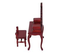 Stylebest Juego de Tocador y Taburete para Casa de Muñecas 1:12, Exquisitos Muebles en Miniatura para Dormitorio de Casa de Muñecas, Abedul Ecológico, 15 X 5 Cm (Roja)