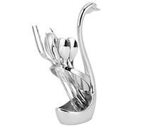 Stylebest Juego de Vajilla Multifuncional con Soporte de Base de Cisne, 3 Tenedores y 3 Cucharas para una Cena Elegante