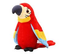 Stylebest Juguete Eléctrico de Peluche de Loro Parlante, Repite lo Que Dices con Cuerpo y Alas Temblorosos, para Niños, Regalos para Bebés de 3 Años en Adelante (roja)