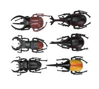 Stylebest Juguete Modelo de Insecto Escarabajo, Accesorios de Trucos de Halloween Espeluznantes y Realistas para Asustar a Amigos, PVC No Tóxico, Juego de 6 (6 escarabajos Negros Grandes)