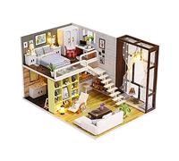 Stylebest Kit de Casa de Muñecas en Miniatura, Juguete de Ensamblaje de Estilo Simple, Regalo para Niños y Adultos, Hecho de Madera Compuesta Ecológica, 27 X 19,5 X 16,5 Cm