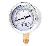 Stylebest Manómetro Radial Lleno de Aceite, Manómetro Duradero que Mide -1 a 10 Bar, Ideal para Maquinaria e Industria Química, 68 Mm de Diámetro, 1 Unidad