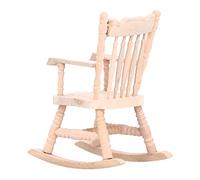 Stylebest Mecedora en Miniatura 1:12, Bonito Juguete Balancín de Madera para Accesorios de Casa de Muñecas, Regalo Ideal para Niñas Pequeñas, Materiales Ecológicos (#2)
