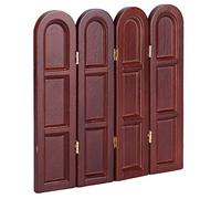 Stylebest Mini Pantalla de Madera, Accesorio Retro para Casa de Muñecas con Diseño Exquisito para Escenas en Miniatura 1:12, Hecho de Abedul, 5,0 X 4,8 X 0,2 Pulgadas (Café)