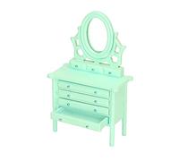Stylebest Mini Tocador para Casa de Muñecas, Exquisita Mesa de Baño de Madera con Espejo para Sala de Juegos de Casa de Muñecas, Construcción de Abedul, 3,6 X 6,7 Pulgadas (Verde)