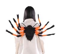 Stylebest Mochila de Araña de Felpa Realista, 8 Patas Largas Ajustables con Ojos Rojos, Tela Liviana y Material de Alambre, Tamaño de 90 Cm y 125 Cm para Disfraces de (Araña de bolsillo S-90cm