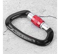 Stylebest Mosquetón Duradero para Escalada en Roca de Alta Resistencia con Función de Bloqueo Automático para Mochileros y Actividades Al Aire 25KN (Negra)