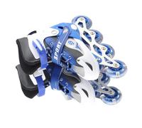 Stylebest Patín de Ruedas para Niños Tamaño Ajustable con Ruedas Iluminadas para Diversión Al Aire Libre Azul y Rosa 2 Unidades (Azul Blanco)