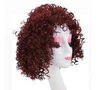 Stylebest Peluca Rizada Borgoña Peluca de Fibra de Alta Temperatura de Moda Peluca Hinchable Transpirable para Uso Diario Fecha de Trabajo
