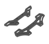 Stylebest Placa de amortiguador trasero delantero RC, mejoras duraderas de fibra de carbono, mejora el rendimiento de los autos RC TT02 1/10, negro, 2 unidades