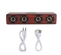 Stylebest Presidente de Madera de 12W Bluetooth con 4 Presidentes, Tarjeta del TF, AUX., FM para el Hogar (Veta de Madera de Color Burdeos (versión en)