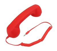 Stylebest Receptor de Teléfono Retro Elegante Auricular con Cable para Teléfonos Inteligentes con Enchufe de 3,5 Mm y Botón de Respuesta de un Toque para Uso en la Oficina en Casa (Roja)
