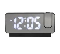 Stylebest Reloj Despertador de Proyección con Brillo Ajustable y Función de Repetición para Dormitorio, Pantalla de Espejo LED Recargable por USB, Vista de Tiempo de Fuente Grande, Batería de 500
