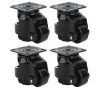 Stylebest Ruedas Giratorias Niveladoras de Alta Resistencia, Rueda de Rodillo Industrial de 4 Piezas para Mesas de Trabajo, Nailon Negro de 40 Mm