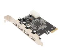 Stylebest Tarjeta de Expansión PCIe a USB2.0 Adaptador de 4 Puertos de Alta Velocidad para Chasis de Escritorio Alimentación de 4 Pines 480 MB/s