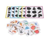 Stylebest Tarjetas de Combinación de Sombras para Niños Pequeños, Juego Educativo de Emparejamiento de Frutas y Animales, Desarrolla Habilidades de Memoria Durante 2-4 Años, Madera Sintética, 6