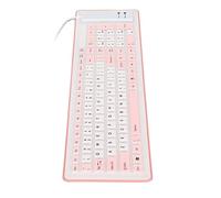Stylebest Teclado plegable de silicona antipolvo Roll Up para estudiantes profesionales, azul, 103 teclas (rosa)