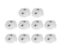 Stylebest Telarañas para Decoraciones de Halloween, Accesorios de Telaraña Ultraelásticos para Casas y Fiestas Encantadas, 10 Bolsas con 2 Arañas Cada una, Hechas de Algodón Artificial Duradero