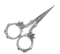 Stylebest Tijeras de Flores Vintage, Pequeñas y Ligeras, para Bordado y Manualidades, en Acero Inoxidable, Hoja de 3,5 Pulgadas de Largo (Plata)