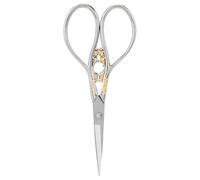Stylebest Tijeras de Sastre de Acero Inoxidable con Diseño Elegante para Accesorios de Costura y Manualidades 1 Pieza (flor dorada plateada)