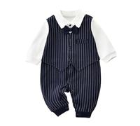 Stylebest Traje Mono para Bebé, Algodón Súper Suave, Manga Larga, Mono Elegante para Bebé Caballero para Fiestas, Bodas, 0-12 Meses (66 11-16,5 libras)