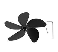 Stylebest Ventilador de Estufa de Leña, 5 Aspas, Alto Volumen de Aire, Cuchilla de Repuesto Eficiente para Chimenea Doméstica, Aleación de Aluminio Negro