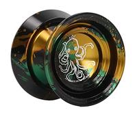 Stylebest YoYo Ball de Aleación de Aluminio Que No Responde para Competición con Guante y Cuerdas, Juguete de Rendimiento Avanzado, Ideal para Niños y Adultos (Oro Negro)