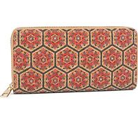 styleBREAKER Billetera de Corcho para Mujeres con Estampado de Colores en Aspecto étnico, Cremallera, Cartera 02040138, Color:Hexágono/Rojo-Azul-Azul Oscuro