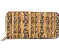 styleBREAKER Billetera de Corcho para Mujeres con Estampado de Colores en Aspecto étnico, Cremallera, Cartera 02040138, Color:Cadenas/Amarillo-Azul
